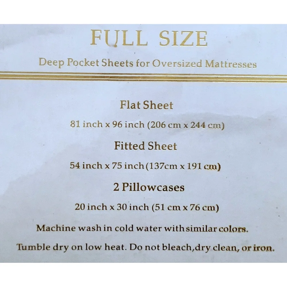 NEW Full / Double Burgundy Sheet Set 1200TC 100% Egyptian Cotton Sanders NOS pkg